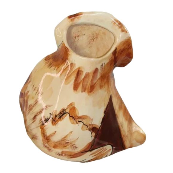 Signed, Dogs Need A Home Series, Cocker Spaniel, Ceramic Vase By Nina Lyman - Picture 2 of 5